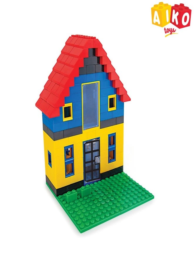 AIKO Town House Set No.5 | 240 Pcs ABS Plastic Building Blocks | Multi-Colour Construction Toy for Kids | Learning & Educational Blocks with Idea Booklet| Best Gift for Boys & Girls 4+ - Image 5